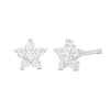 Thumbnail Image 0 of Cubic Zirconia Flower Stud Earrings in Solid Sterling Silver