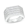 Thumbnail Image 0 of Cubic Zirconia Multi-Layer Baguette Ring in Solid Sterling Silver