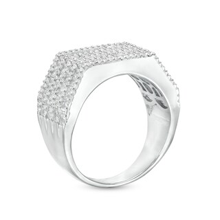 Sterling Silver CZ Multi-Layer Baguette Ring - Size 10