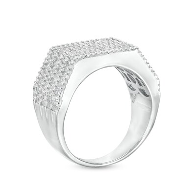Sterling Silver CZ Multi-Layer Baguette Ring - Size 10