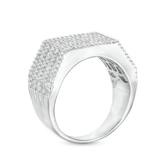 Sterling Silver CZ Multi-Layer Baguette Ring - Size 10