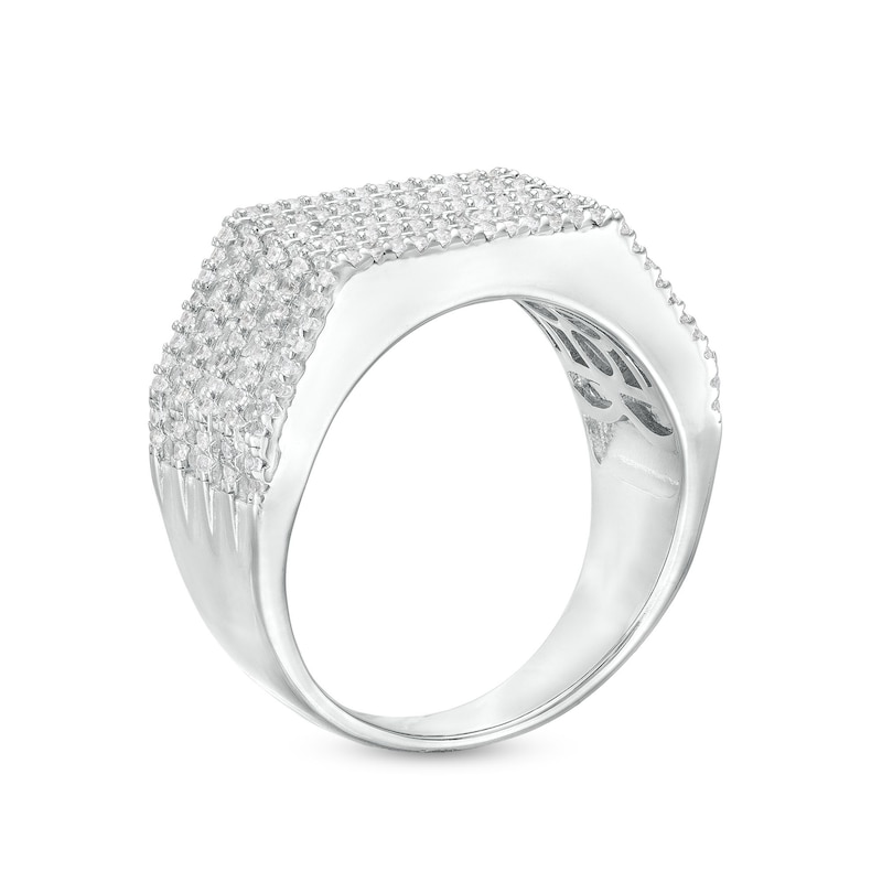 Cubic Zirconia Multi-Layer Baguette Ring in Solid Sterling Silver