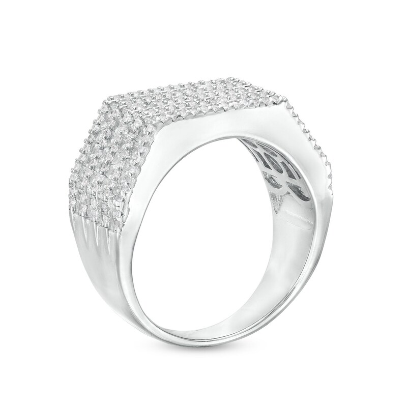 Main Image 2 of Sterling Silver CZ Multi-Layer Baguette Ring - Size 10