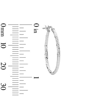 20mm Diamond-Cut Rope Twist Hoop Earrings in Hollow Sterling Silver