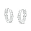 Thumbnail Image 0 of 15mm Diamond-Cut Huggie Hoop Earrings in Solid Sterling Silver