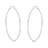 Thumbnail Image 0 of Cubic Zirconia 45mm Round Hinged Hoop Earrings in Solid Sterling Silver