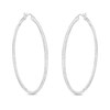 Thumbnail Image 1 of Cubic Zirconia 45mm Round Hinged Hoop Earrings in Solid Sterling Silver