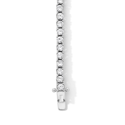Cubic Zirconia Love Tennis Bracelet in Solid Sterling Silver - 7.25"