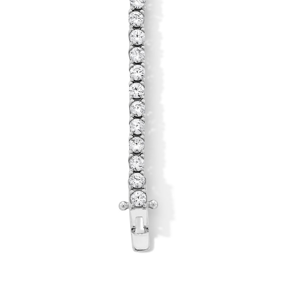 Cubic Zirconia Love Tennis Bracelet in Solid Sterling Silver - 7.25"