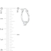 Thumbnail Image 2 of Cubic Zirconia 18mm Heart Station Hoop Earring Solid Sterling Silver