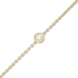 1.2mm Rhodium Accent Station Chain Bracelet in 10K Solid Gold - 8&quot;