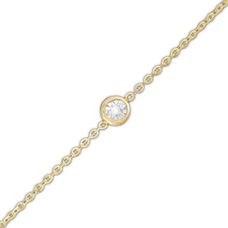 1.2mm Rhodium Accent Station Chain Bracelet in 10K Solid Gold - 8"