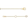 Thumbnail Image 1 of 1.2mm Rhodium Accent Station Chain Bracelet in 10K Solid Gold - 8"