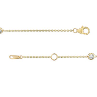 1.2mm Rhodium Accent Station Chain Bracelet in 10K Solid Gold - 8"