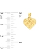 Thumbnail Image 1 of Quilted Heart Necklace Charm in 10K Hollow Gold
