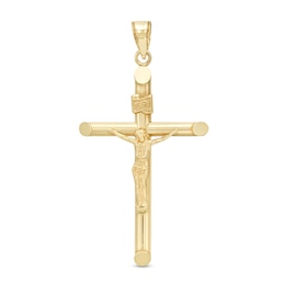 Medium Crucifix Necklace Charm in 10K Hollow Gold