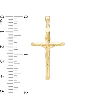 Medium Crucifix Necklace Charm in 10K Hollow Gold