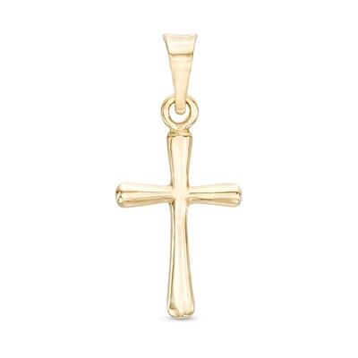 10K Solid Gold Small Cross Necklace Charm