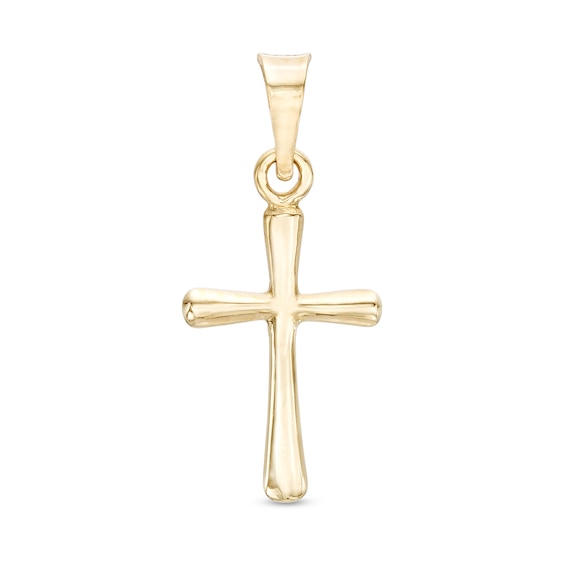 Small Cross Necklace Charm in 10K Gold