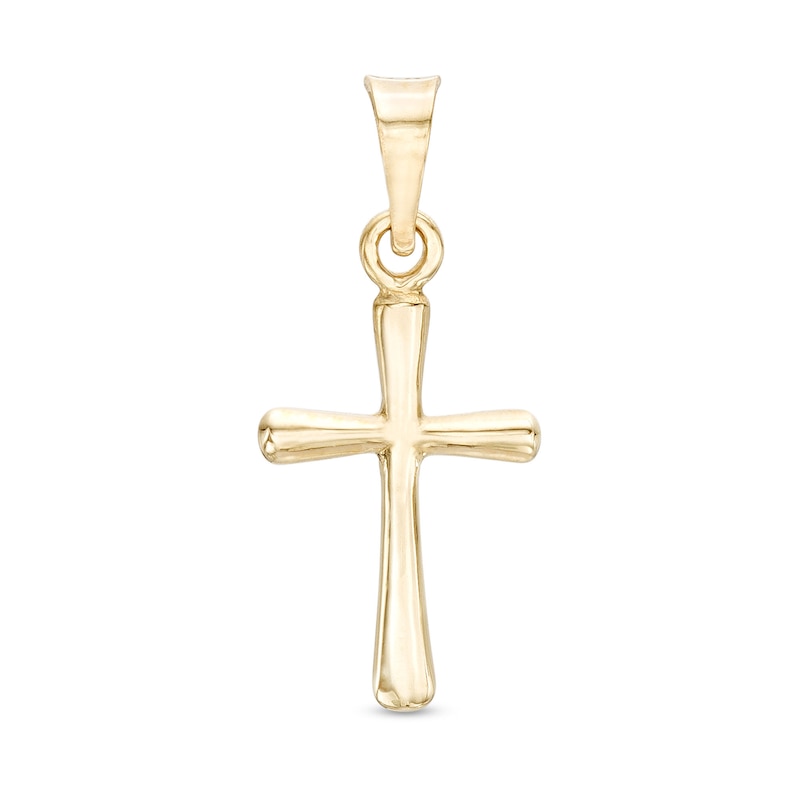 10K Solid Gold Small Cross Necklace Charm