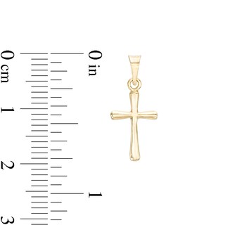 10K Solid Gold Small Cross Necklace Charm