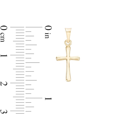 10K Solid Gold Small Cross Necklace Charm
