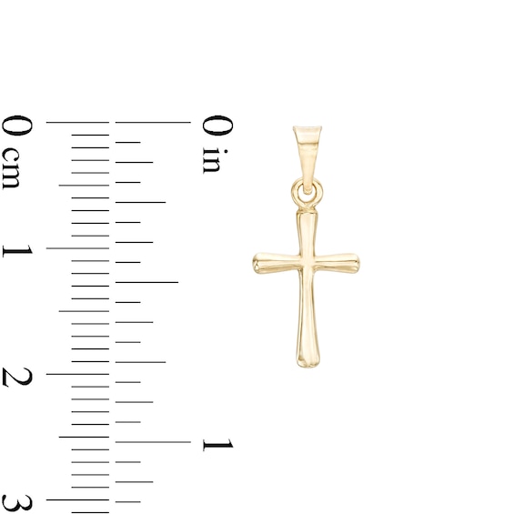 10K Solid Gold Small Cross Necklace Charm