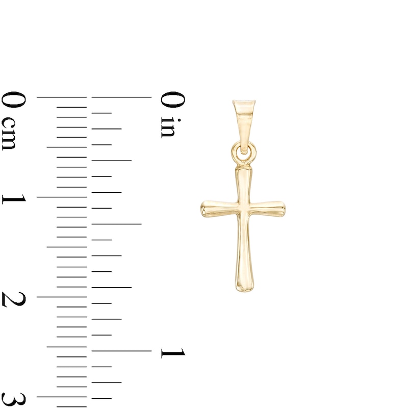 Small Cross Necklace Charm in 10K Gold