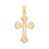 Thumbnail Image 1 of Milgrain Border Cross Necklace Charm in 10K Gold