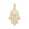 Thumbnail Image 0 of Cubic Zirconia Small Filigree Hamsa Necklace Charm in 10K Gold