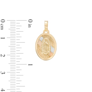 Our Lady of Guadalupe Medallion Charm in 10K Solid Tri-Tone Gold