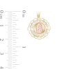 Small Our Lady of Guadalupe Medallion Necklace Charm in 10K Semi-Solid Two-Tone Gold