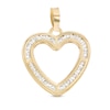 Thumbnail Image 0 of Cubic Zirconia Heart Outline Necklace Charm in 10K Semi-Solid Gold