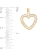 Thumbnail Image 1 of Cubic Zirconia Heart Outline Necklace Charm in 10K Semi-Solid Gold
