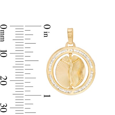 Double Sided Mary Jesus Charm in 10K Semi-Solid Gold