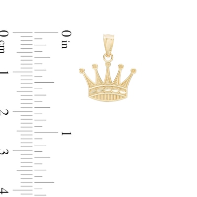 Small Crown Necklace Charm in 10K Gold