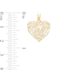 Thumbnail Image 1 of Filigree Flower Heart Necklace Charm in 10K Gold