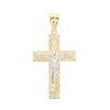 Thumbnail Image 0 of Diamond-Cut Crucifix Necklace Charm in 10K Two-Tone Gold