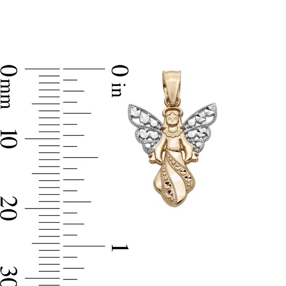 Filigree Wing Angel Necklace Charm in 10K Gold