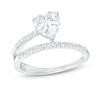 Thumbnail Image 1 of Cubic Zirconia Heart Wrap Ring in Solid Sterling Silver - Size 7