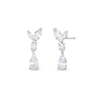 Thumbnail Image 1 of Cubic Zirconia Cluster Dangle Earrings in Semi-Solid Sterling Silver