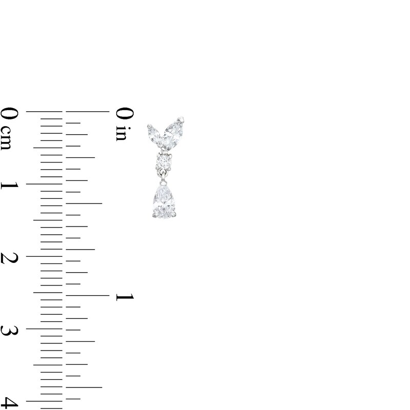 Main Image 2 of Cubic Zirconia Cluster Dangle Earrings in Semi-Solid Sterling Silver