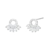 Thumbnail Image 1 of Cubic Zirconia Seven Stone Circle Stud in Semi-Solid Sterling Silver