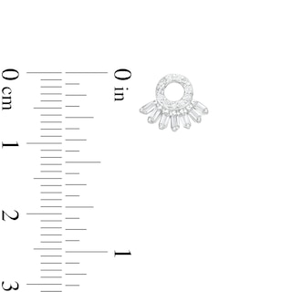 Cubic Zirconia Seven Stone Circle Stud in Semi-Solid Sterling Silver
