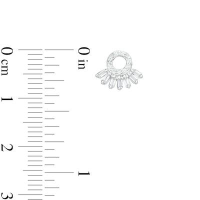 Cubic Zirconia Seven Stone Circle Stud in Semi-Solid Sterling Silver