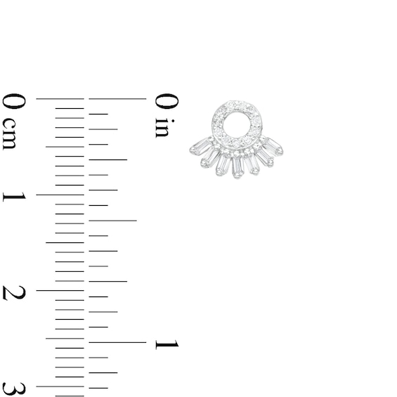 Cubic Zirconia Seven Stone Circle Stud in Semi-Solid Sterling Silver