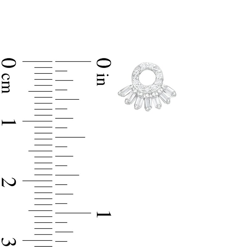 Main Image 2 of Cubic Zirconia Seven Stone Circle Stud in Semi-Solid Sterling Silver