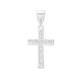 Sterling Silver CZ Small Cross Necklace Charm