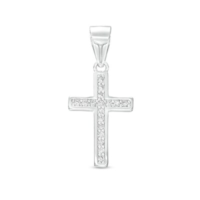 Sterling Silver CZ Small Cross Necklace Charm