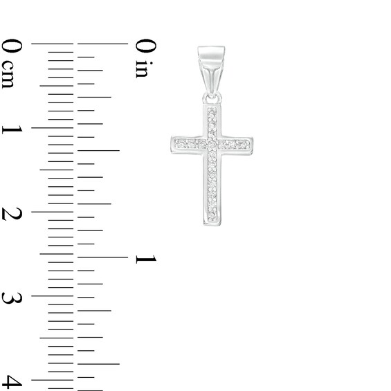 Sterling Silver CZ Small Cross Necklace Charm